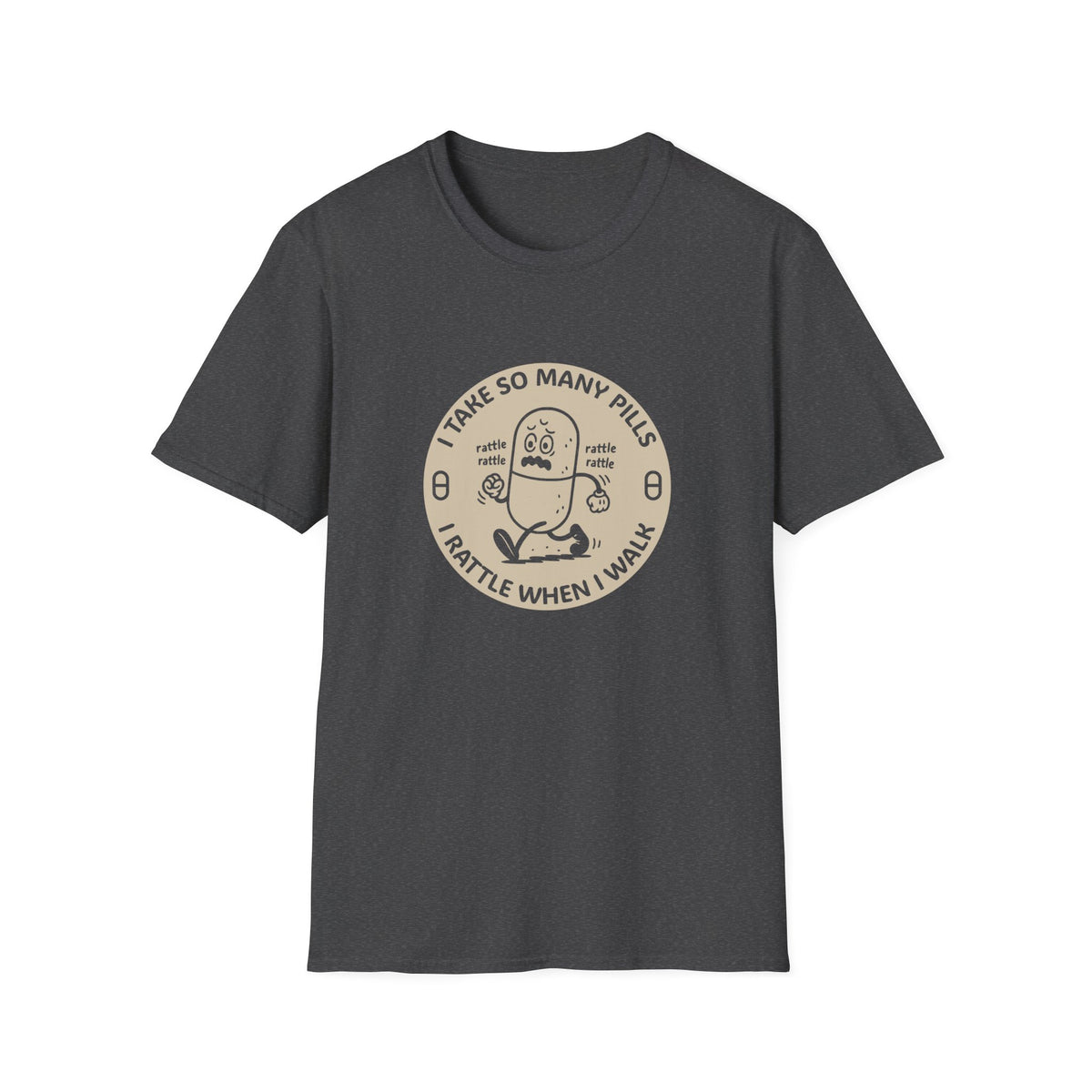 Funny Rattle Pill Cartoon T-Shirt