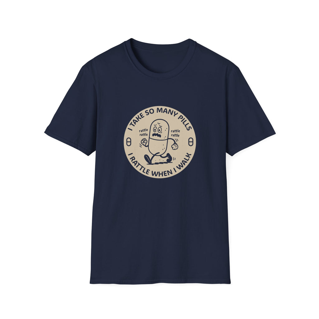 Funny Rattle Pill Cartoon T-Shirt