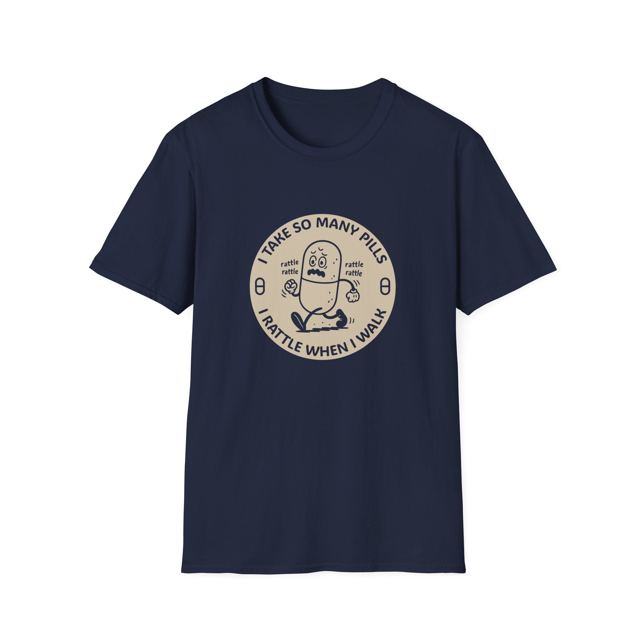 Funny Rattle Pill Cartoon T-Shirt