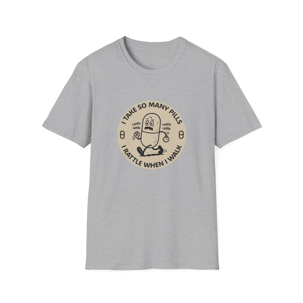 Funny Rattle Pill Cartoon T-Shirt