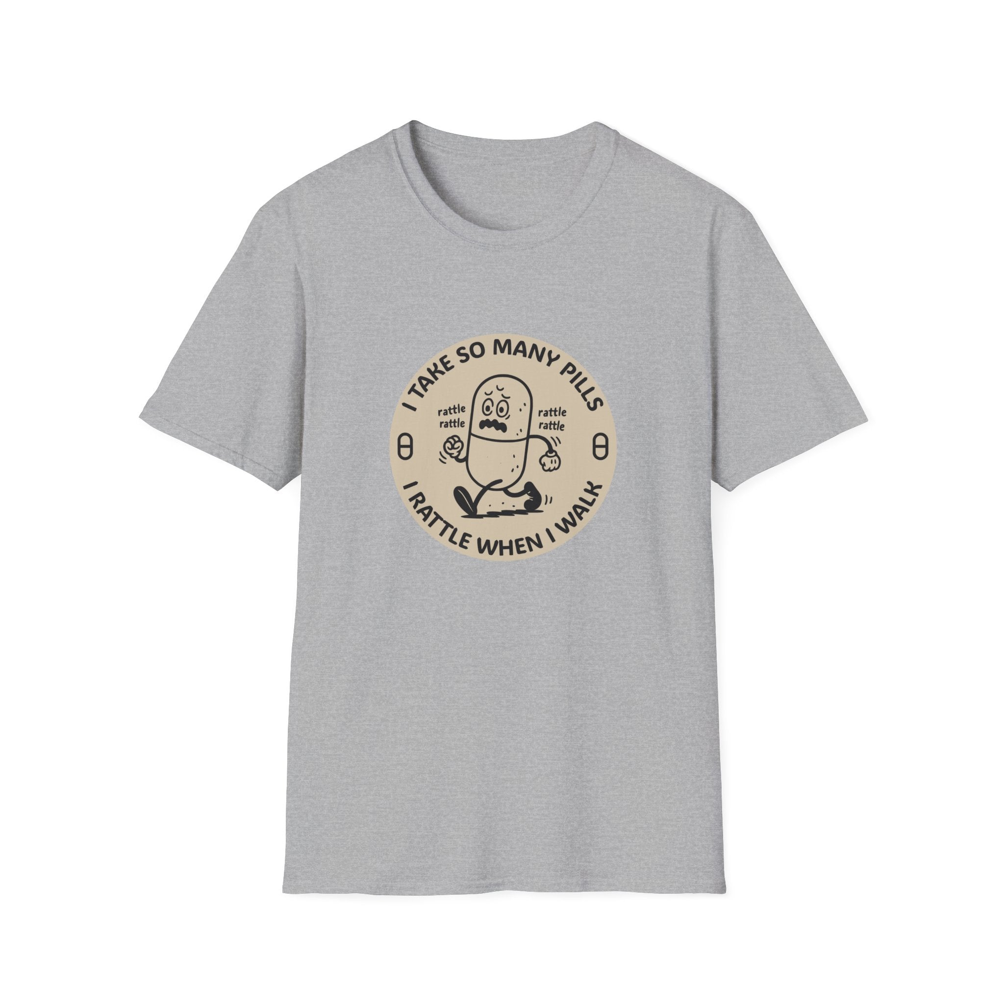 Funny Rattle Pill Cartoon T-Shirt