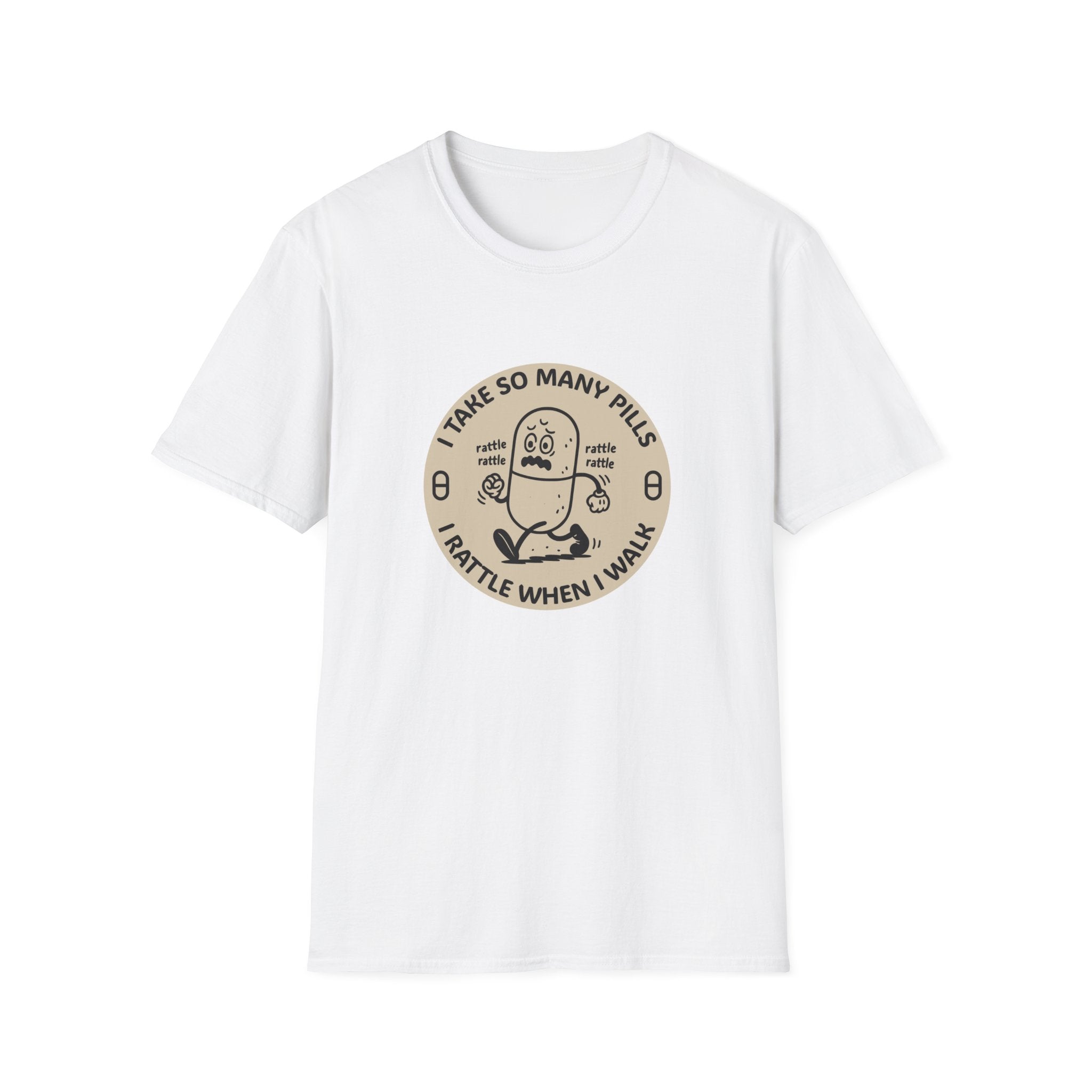 Funny Rattle Pill Cartoon T-Shirt