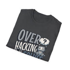 Overhacking Solves Nothing T-shirt with Robot Design