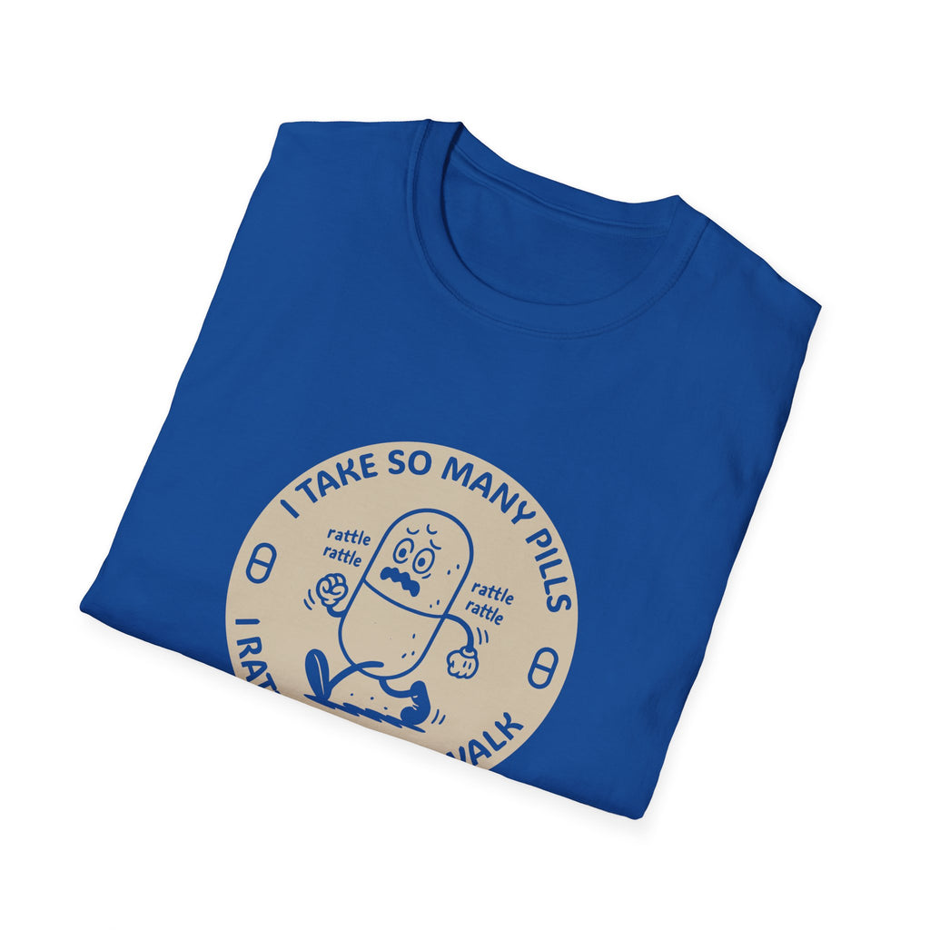 Funny Rattle Pill Cartoon T-Shirt