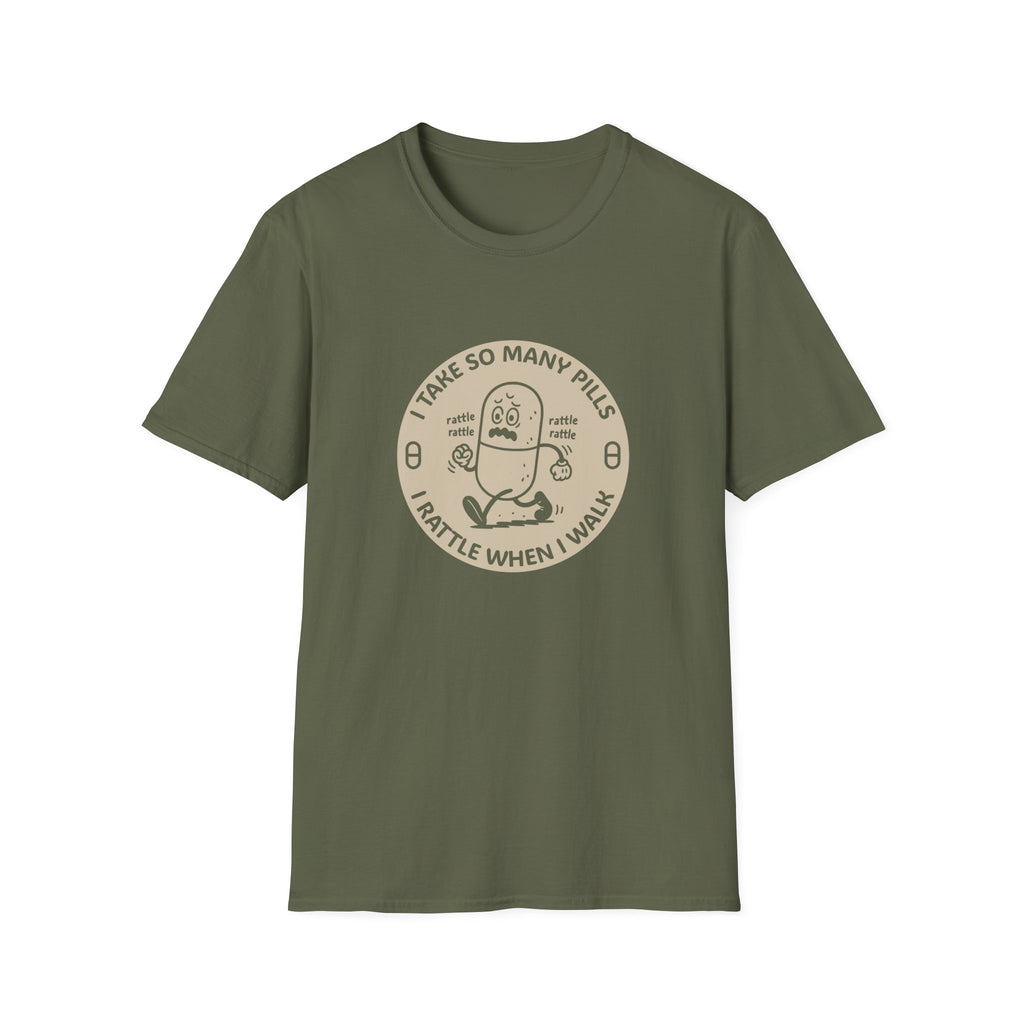 Funny Rattle Pill Cartoon T-Shirt