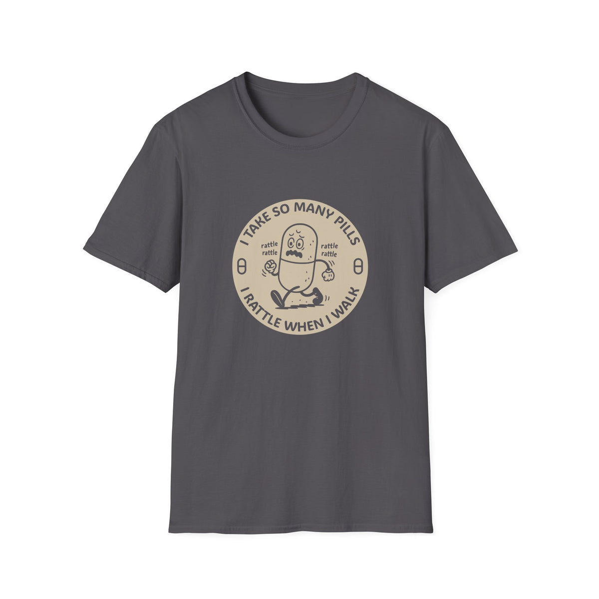 Funny Rattle Pill Cartoon T-Shirt