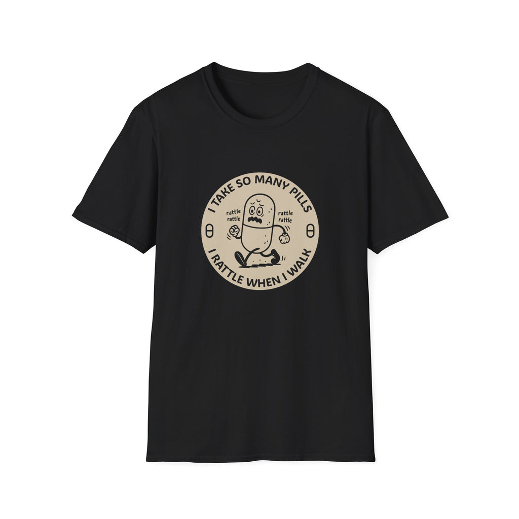Funny Rattle Pill Cartoon T-Shirt