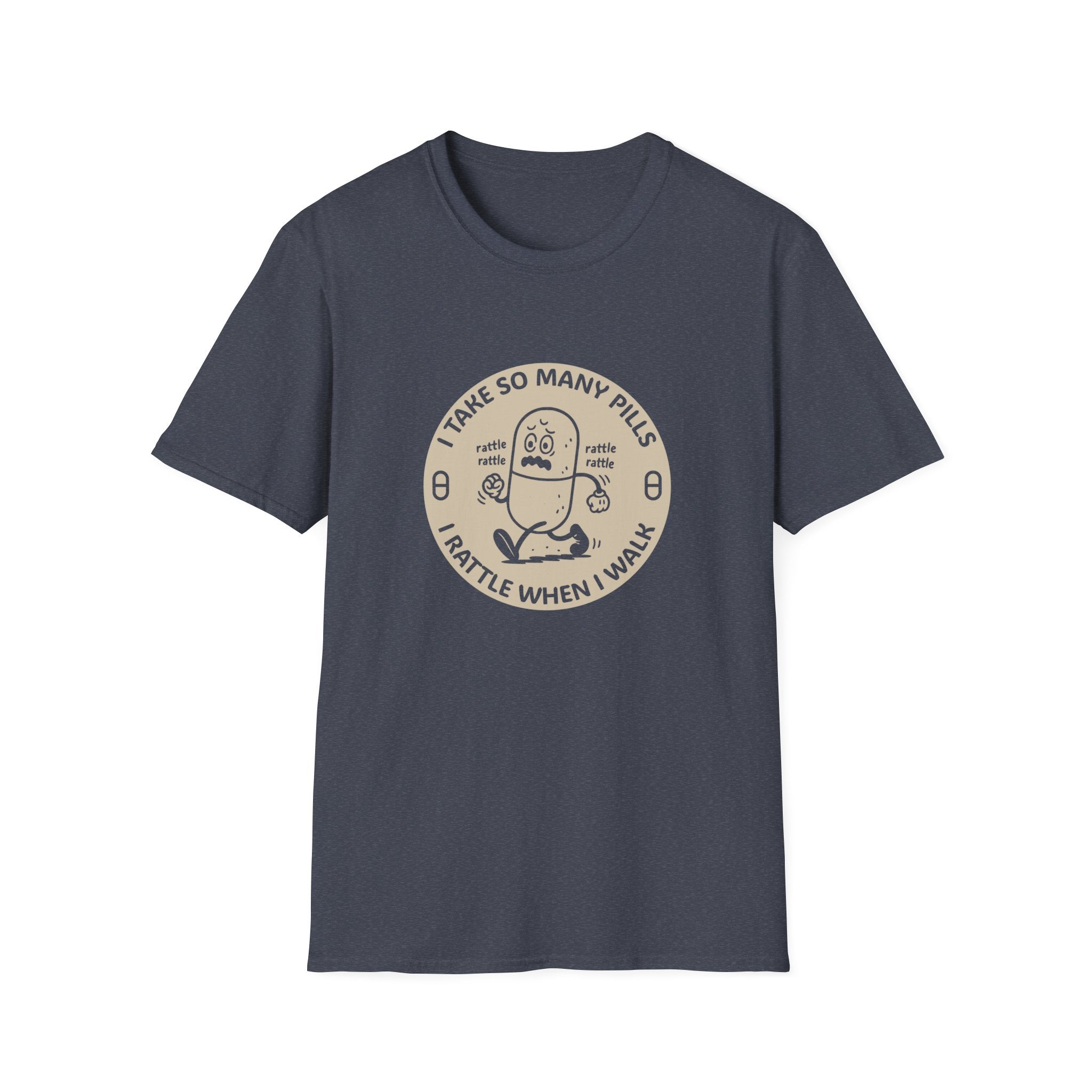 Funny Rattle Pill Cartoon T-Shirt
