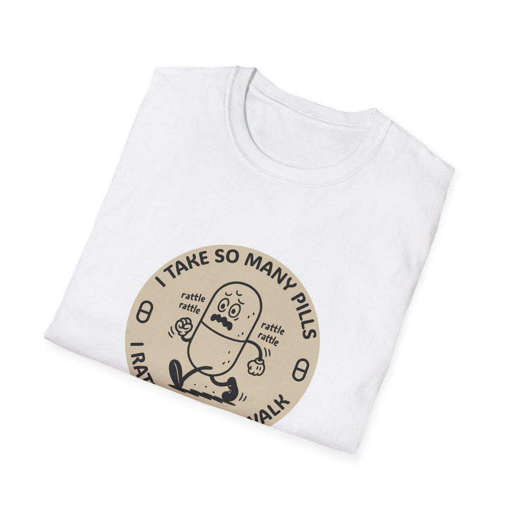 Funny Rattle Pill Cartoon T-Shirt